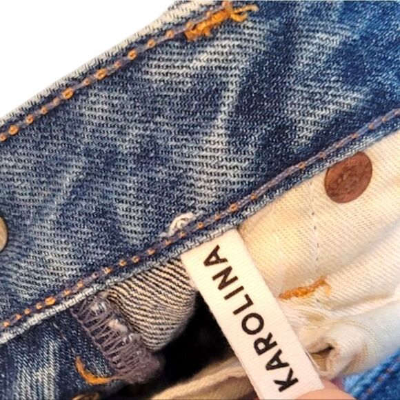 Grlfnd Denim Karolina Medium Wash Distressed High Rise Tapered Jeans Size 26 - Picture 7 of 7